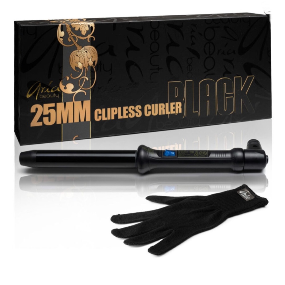 Aria Beauty 25mm Clipeless Curler-Black